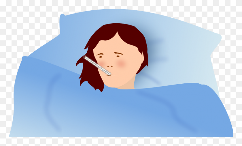 800x458 This Clipart Of A Sick Woman - Girl With Umbrella Clipart