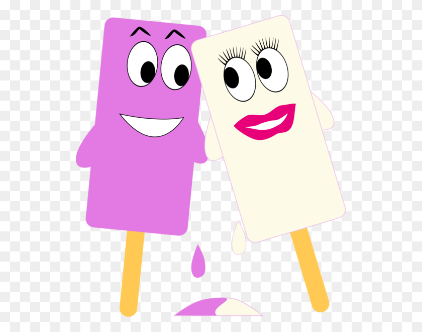 537x600 This Cute Cartoon Popsicle Couple Clip Art Is Free For Personal - Clipartlord