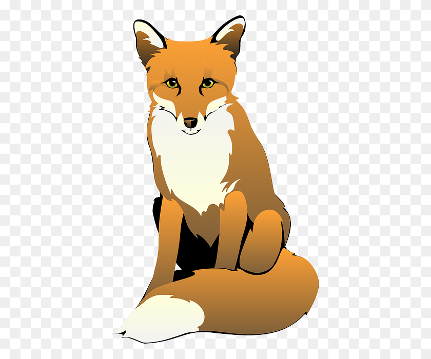 404x640 This Free Sitting Fox Clip Art - Carnivore Clipart