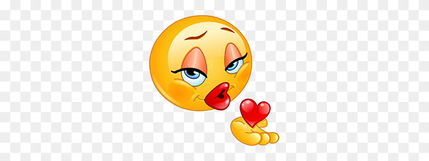 256x256 This High Quality Blowing A Kiss Emoticon Will Look Stunning When - Blowing A Kiss Clipart