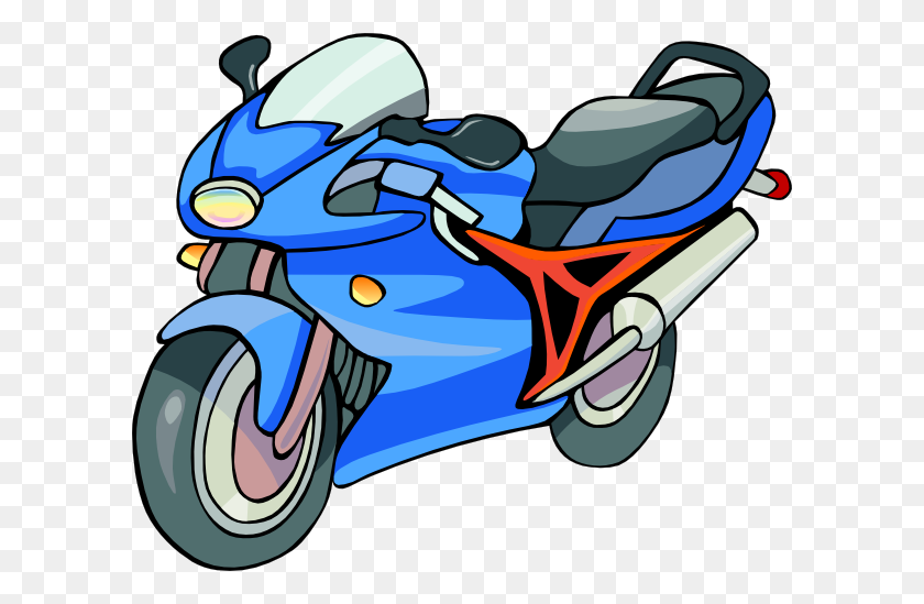 600x489 This Nice Blue Motorcycle Clip Art Can Be Used For Personal - Minivan Clipart