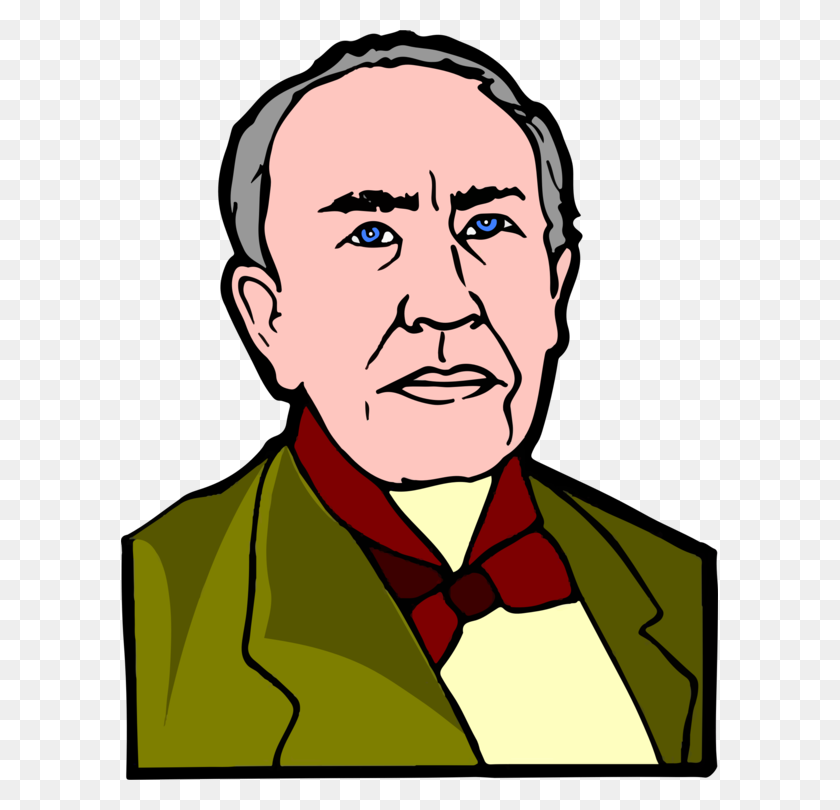 597x750 Thomas Edison Drawing Incandescent Light Bulb Invention Inventor - Thomas Clipart