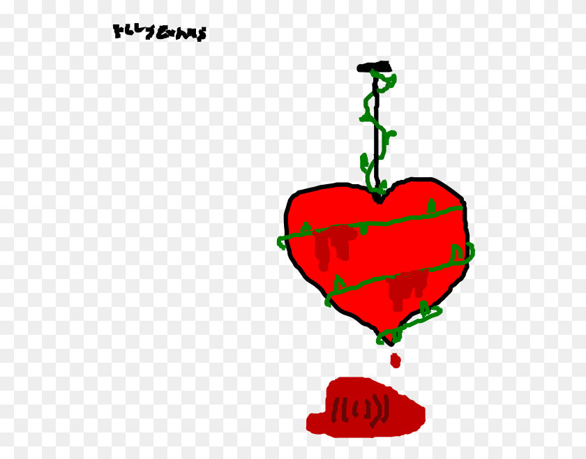 522x598 Thorned Heart Clip Art - Bleeding Clipart