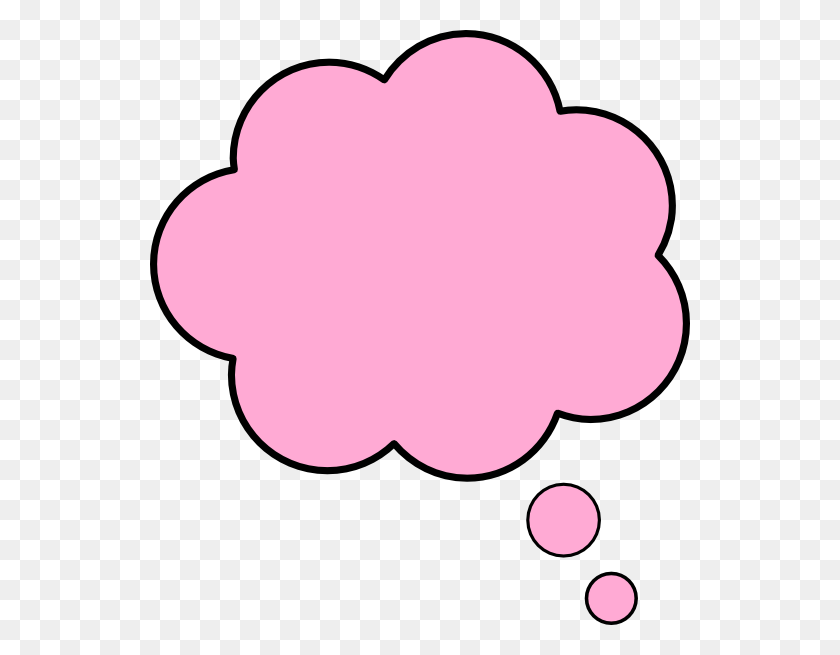 540x595 Thought Bubble Pink Clip Art - Thought Cloud Clip Art
