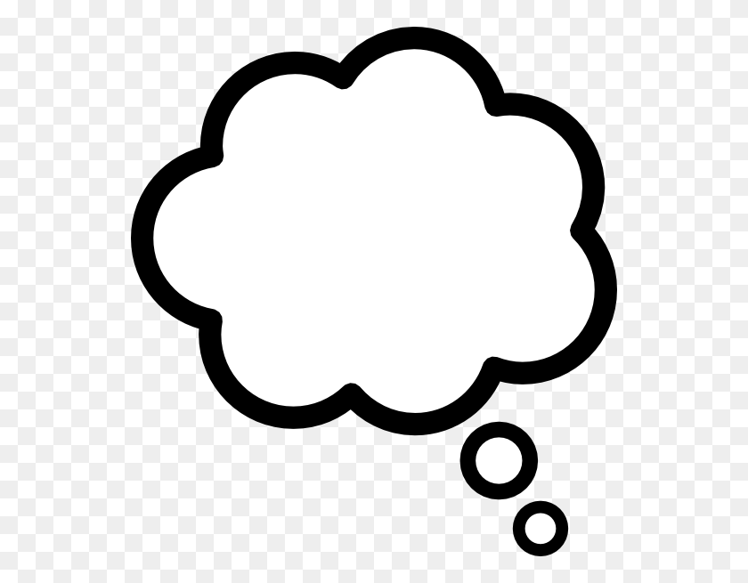 546x595 Thought Bubble Thought Cloud Clip Art - Bubble Clipart Black And White