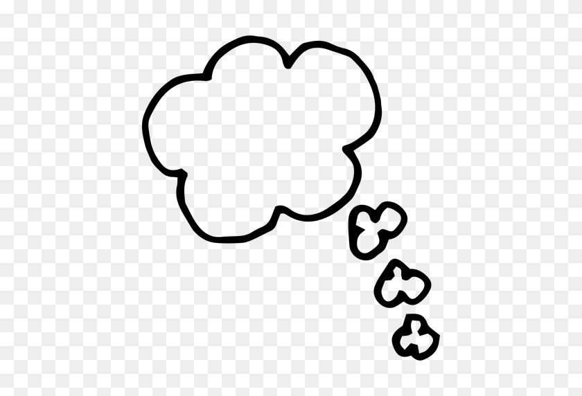 512x512 Thought Cloud Doodle Icon - Thought Cloud PNG