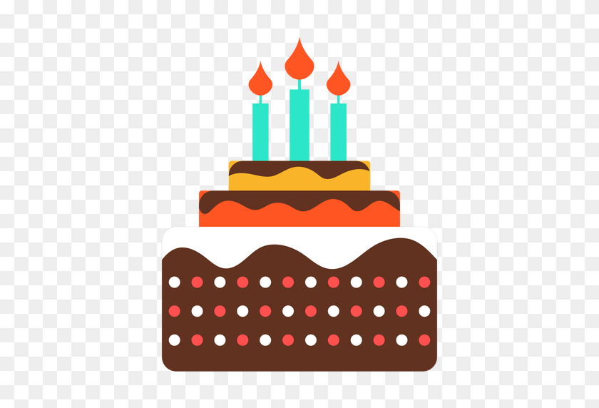 512x512 Three Candles Birthday Cake Icon - Birthday Icon PNG
