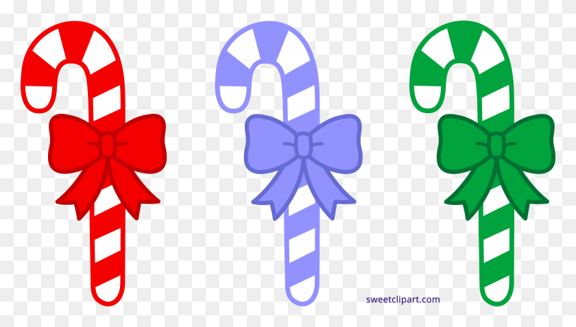 7023x3763 Three Christmas Candy Canes Clipart - Post It Clipart