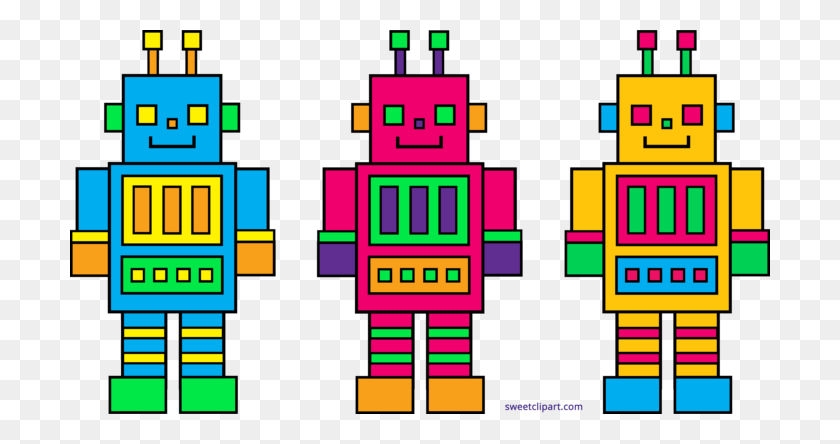 700x384 Clipart De Tres Robots Lindos - Clipart De Robot Lindo