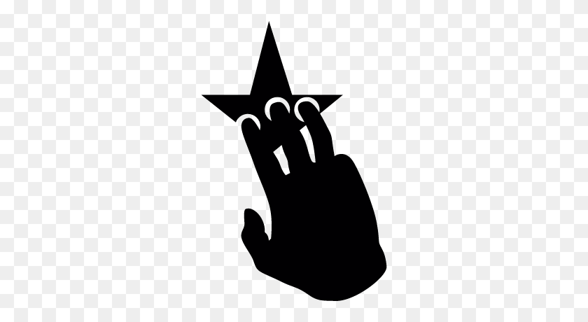 400x400 Три Пальца Черной Руки На Форме Звезды Бесплатные Векторы - Форма Звезды Png