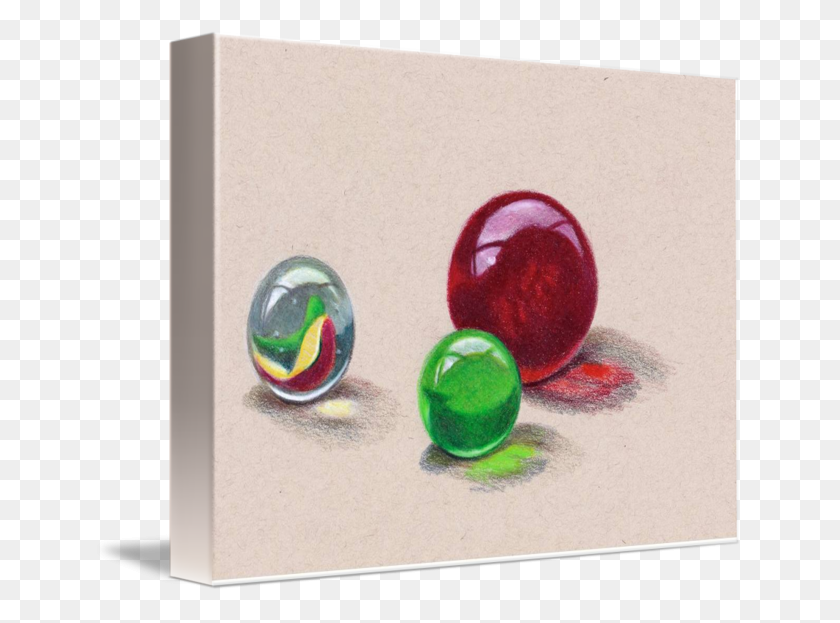 650x563 Three Glass Marbles In Color Pencil - Marbles PNG