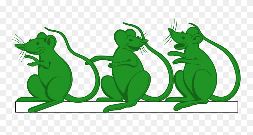 1280x640 Three Green Mice - Mussolini Clipart