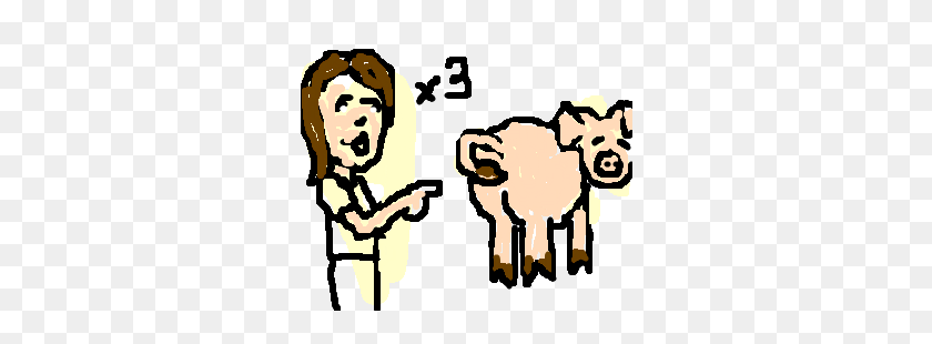 300x250 Three Happy People Laugh - Pig Butt Clipart