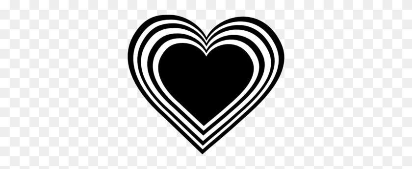 320x286 Клипарт Три Сердца Черно-Белое - Кружевное Сердце Клипарт