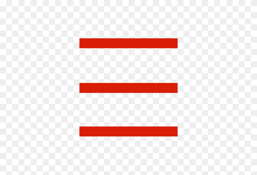 512x512 Three Horizontal Lines, Lines, Object Icon With Png And Vector - Red Lines PNG