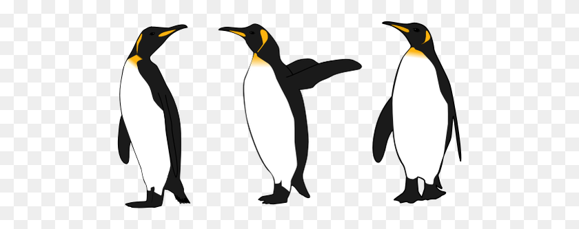 500x273 Три Королевских Пингвина - Черно-Белый Клипарт King Crown
