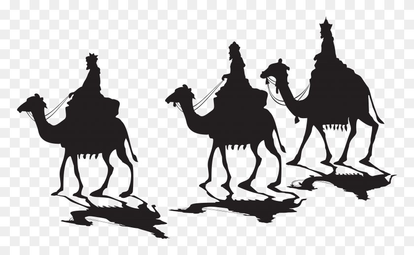 8000x4700 Three Kings Silhouette Png Clip - Herd Clipart