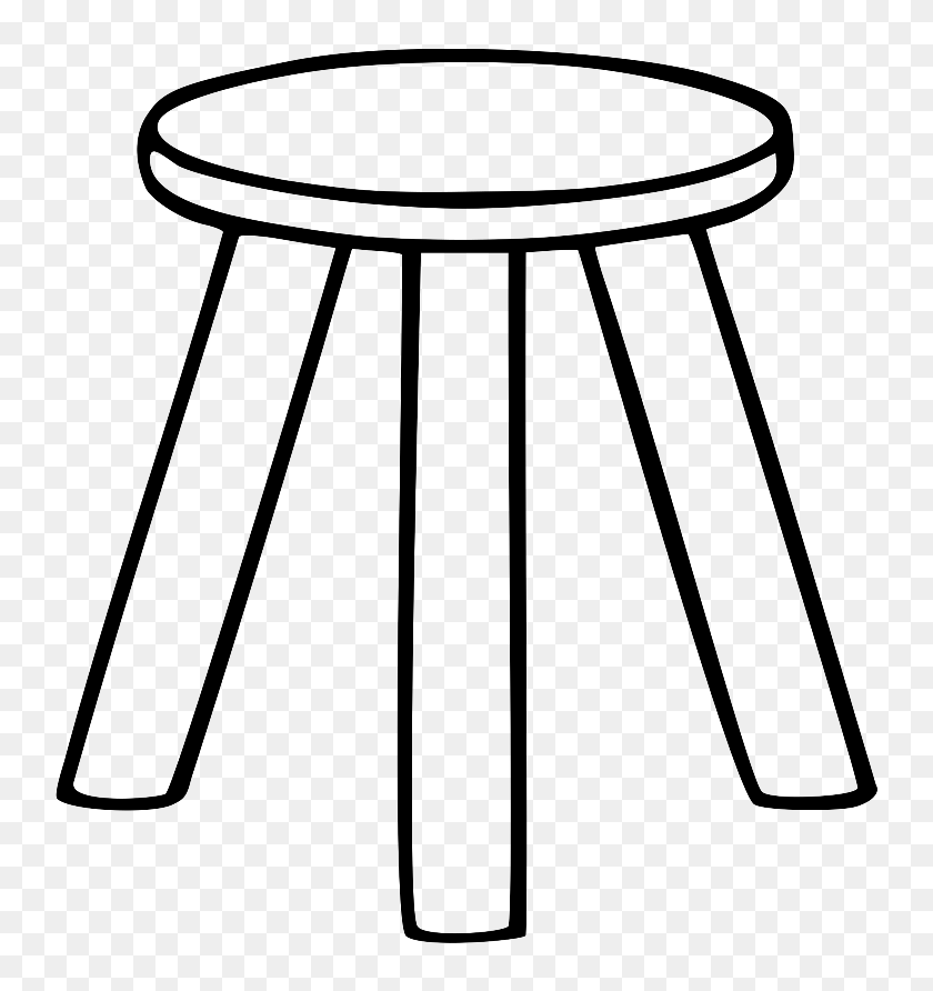 768x832 Three Legged Stool Outline Edit One Bac Locals - Stool PNG