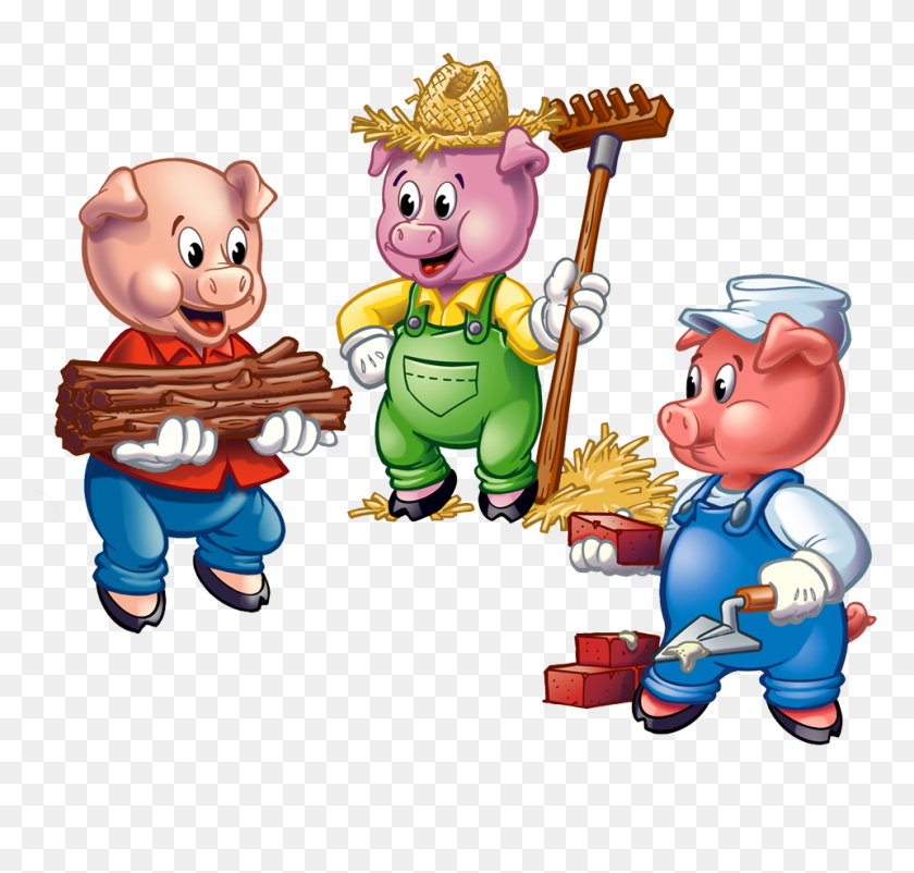 960x914 Three Little Pigs Clipart Free Clip Art Images - Story Setting Clipart