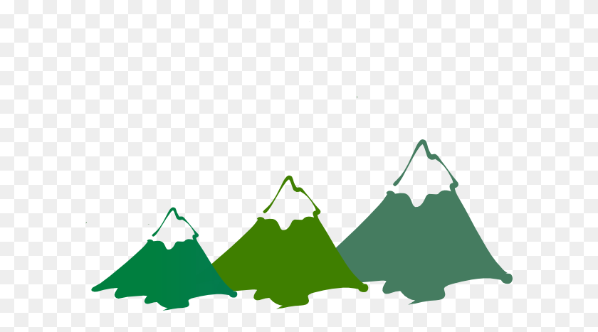 600x407 Three Mountain Peaks Green Clip Art - Range Clipart