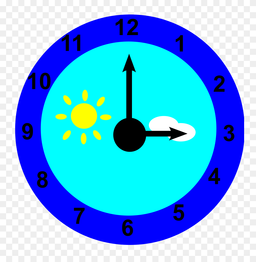763x800 Three O'clock Clipart - Afternoon Clipart