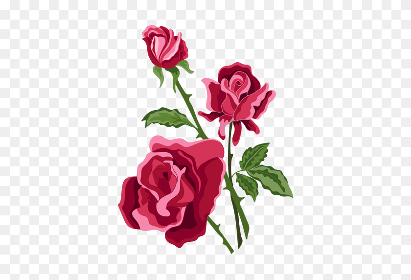 512x512 Tres Rosas Flores Icono - Flor Rosa Png
