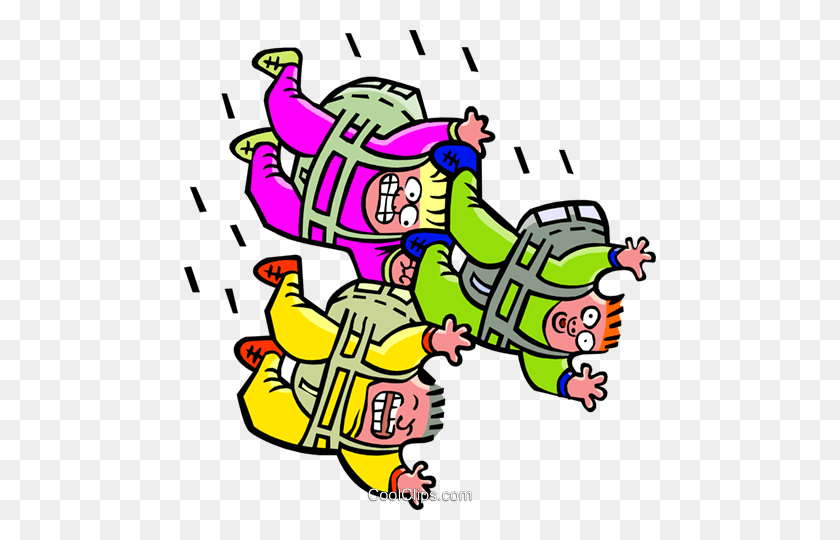 472x480 Three Skydivers - Ceo Clipart