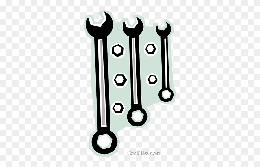 301x480 Three Wrenches Royalty Free Vector Clip Art Illustration - Three Clipart