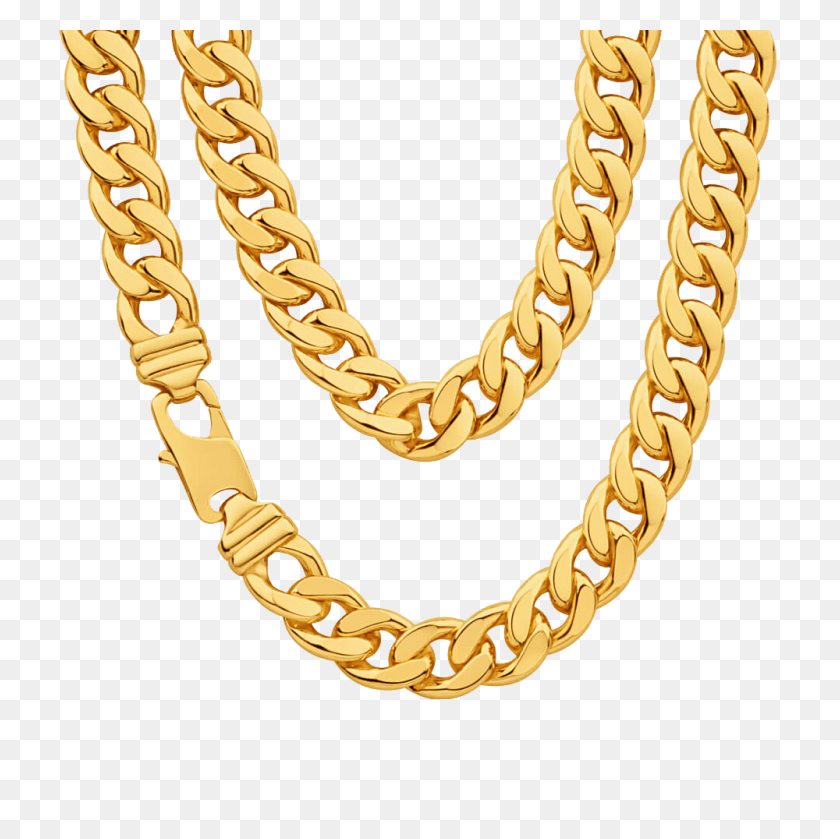 1000x1000 Thug Life Gold Chain Shiny Transparent Png - Gold Chain PNG