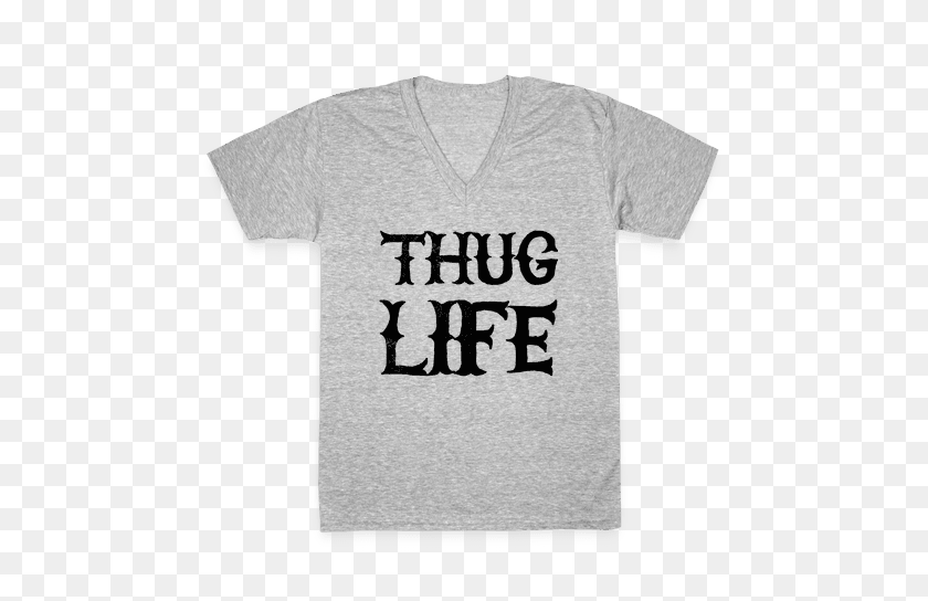 484x484 Thug Life V Neck Tee Shirts Lookhuman - Thug Life Glasses PNG