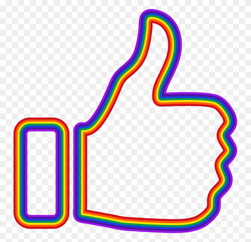 749x750 Thumb Signal Emoji Social Media Emoticon - Rainbow Emoji PNG