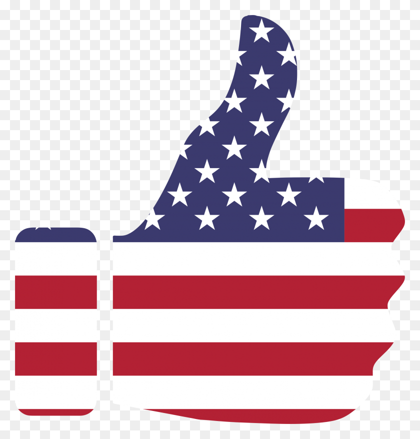 2098x2198 Thumb Up American Flag Transparent Png - Us Flag PNG