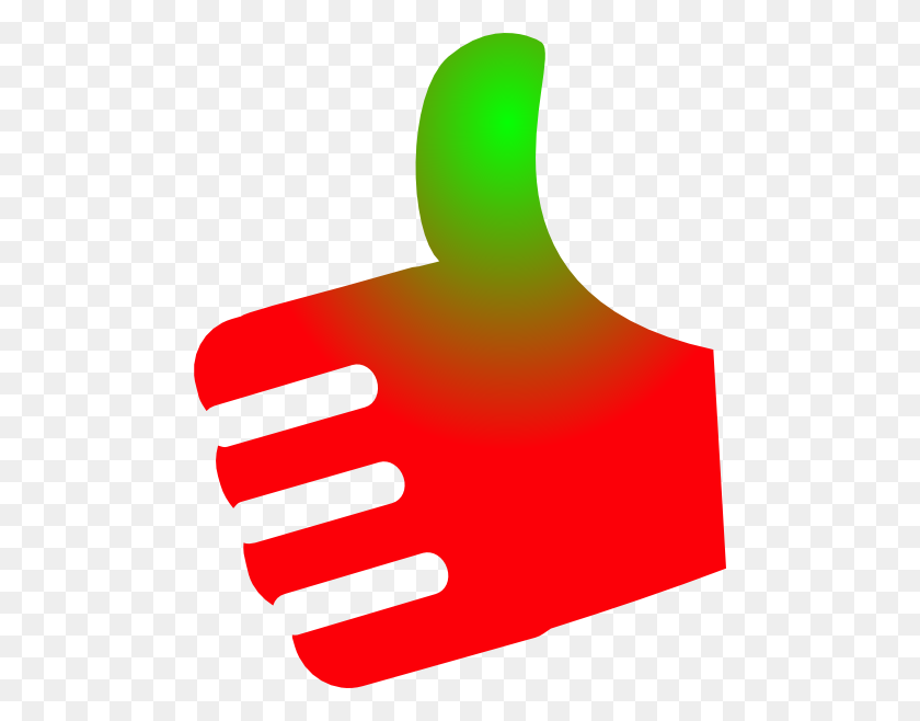 486x598 Большой Палец Вверх Красный Зеленый Без Фона Картинки - Палец Вверх Клипарт