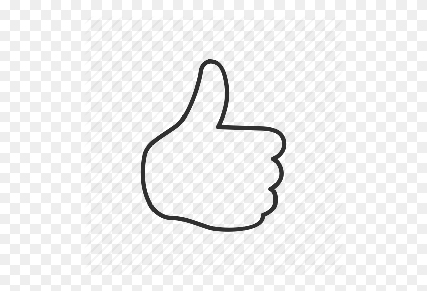 512x512 Большие Пальцы Руки Вверх Emoji Text - Пальцы Вверх, Черно-Белый Клипарт