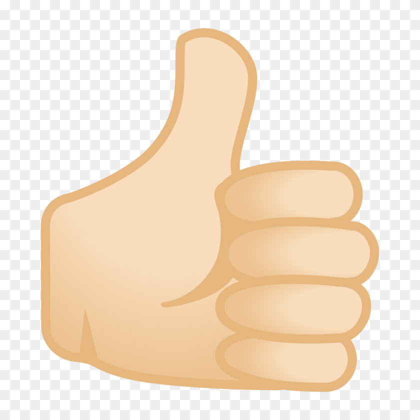 1024x1024 Thumbs Up Light Skin Tone Icon Noto Emoji People Bodyparts - Thumbs Up Emoji PNG