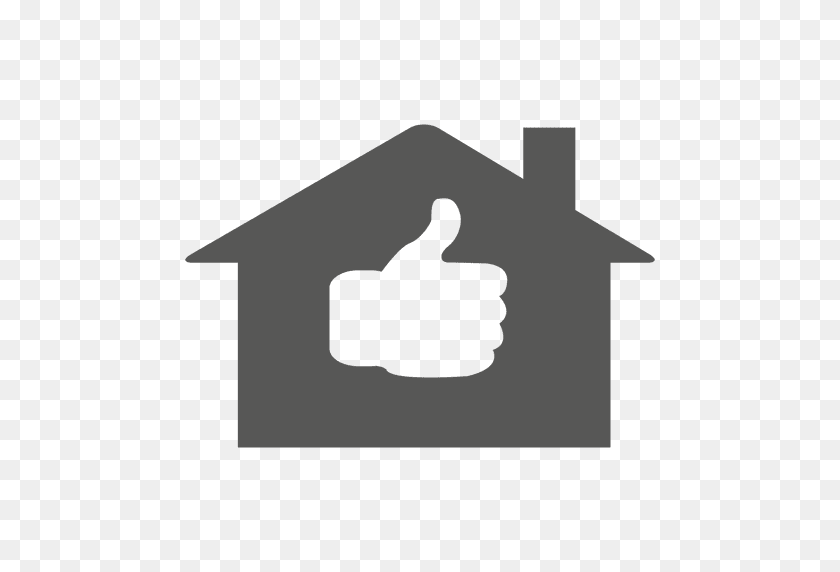 512x512 Thumbsup House Icon Silhouette - House Silhouette PNG
