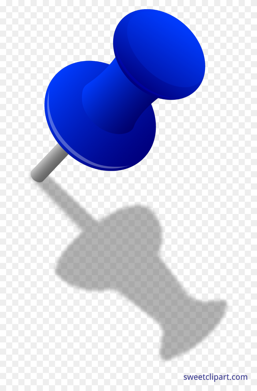 1700x2658 Thumbtack Blue Clip Art - Thumbtack Clipart