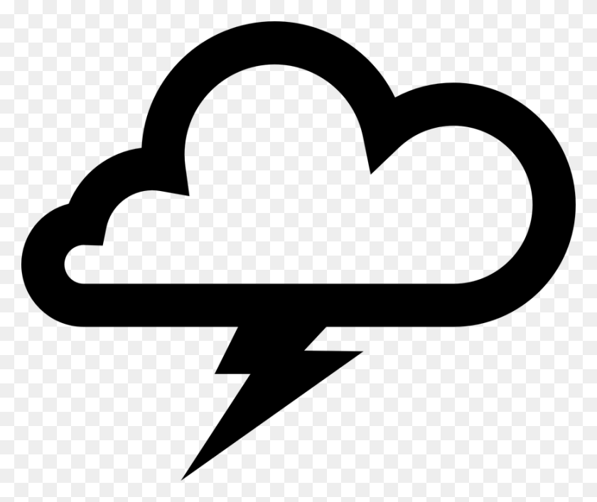 868x720 Thunder Clipart Black And White - White Cloud Clipart