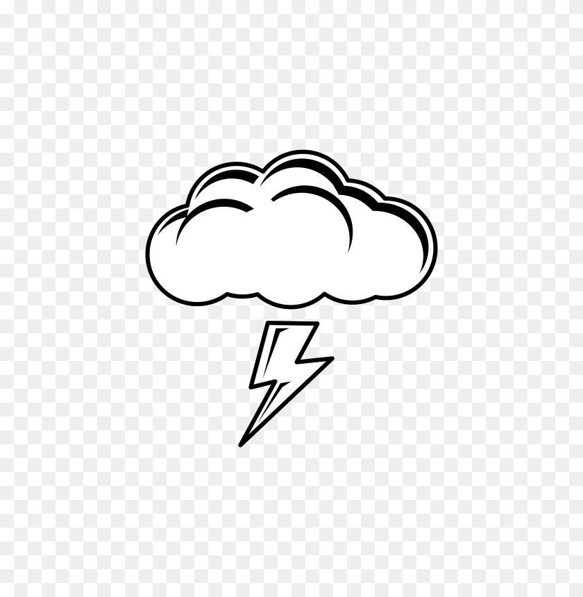 566x800 Thunder Free Stock Clipart - Tag Clipart Black And White