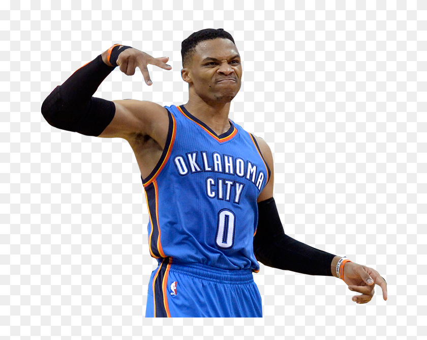 700x608 Thunder Russell Westbrook Clavos Puntero Ganador Del Juego - Russell Westbrook Png