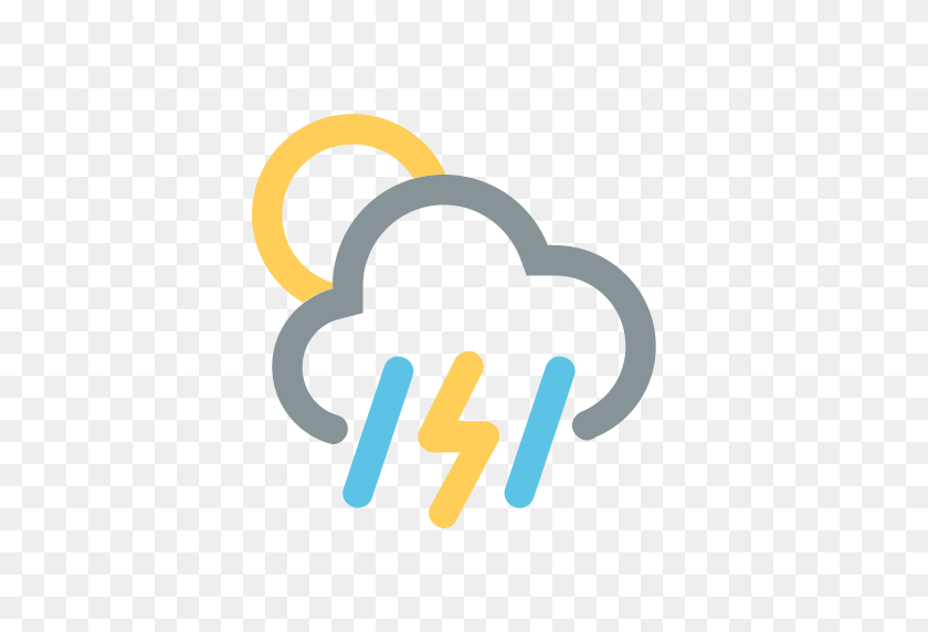 512x512 Грозовой Дождь, Гром, Значок Погоды В Png И Векторном Формате - Гром Png