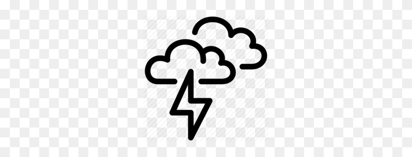 260x260 Thunderstorm Clipart - Storm Clipart Black And White