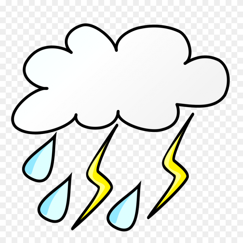 800x800 Thunderstorm Clipart Ulap - Thunder And Lightning Clipart
