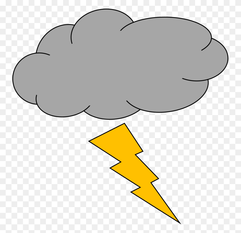 753x750 Thunderstorm Lightning Strike Cloud - Rainstorm Clipart
