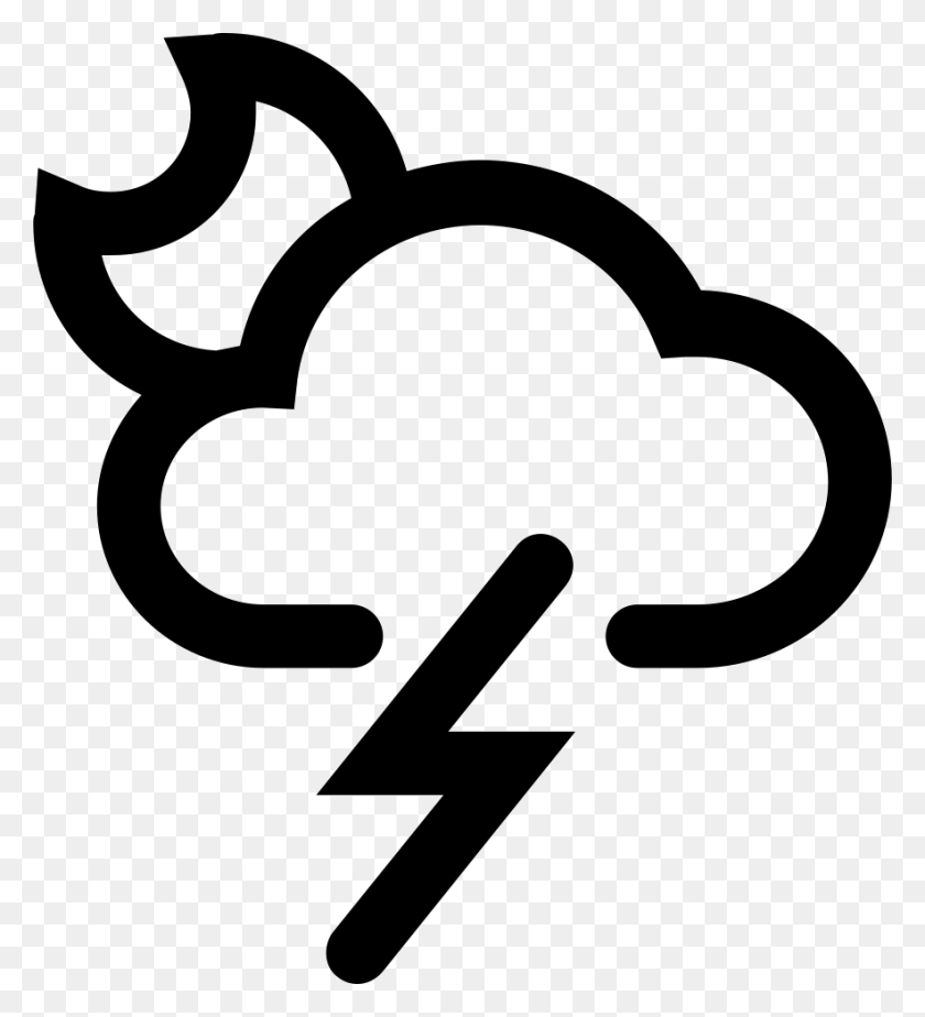 884x980 Thunderstorm Night Png Icon Free Download - Night PNG