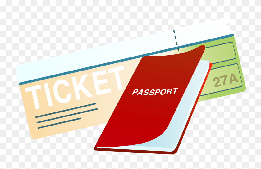 6474x4025 Ticket And Passport Png Clipart - Passport Clipart Free