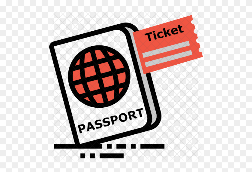 512x512 Билет, Паспорт, Путешествие, Виза, Удостоверение, Туризм - Паспортный Клипарт