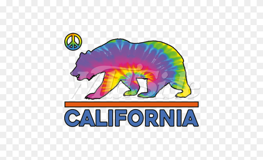 450x450 Tie Dye California Bear Neon Youth The Wild Side - Клипарт Для Галстука