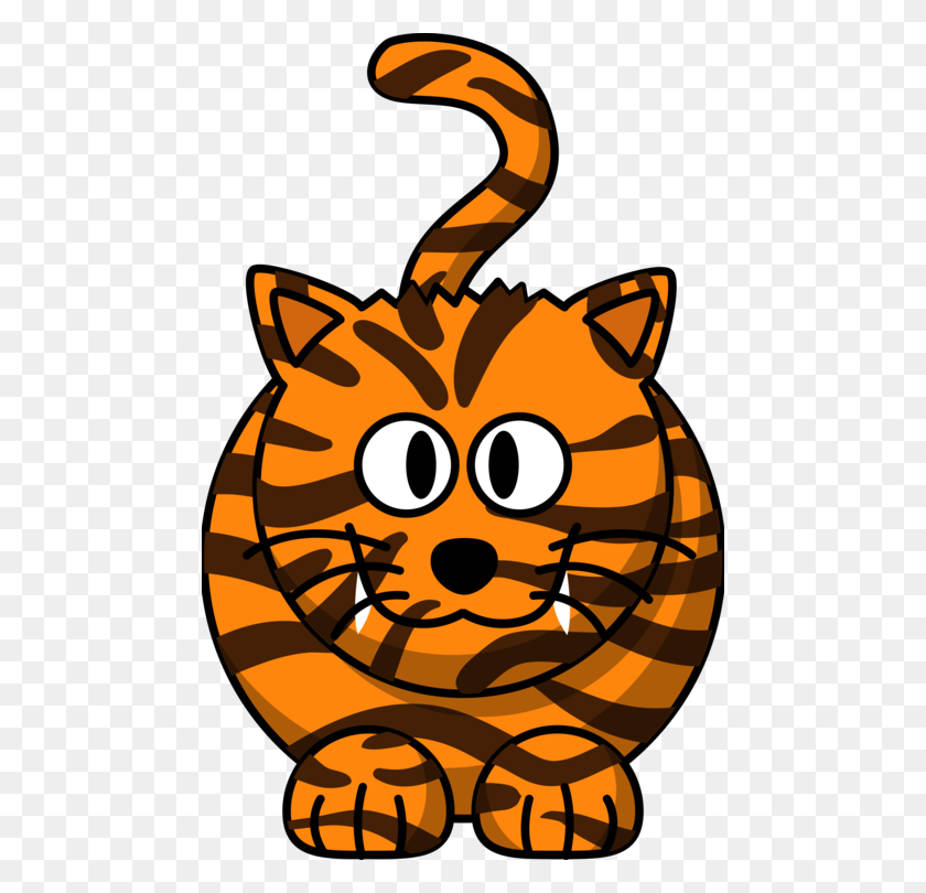 474x750 Скачать Tiger Cartoon Cat - Free Wildcat Clipart