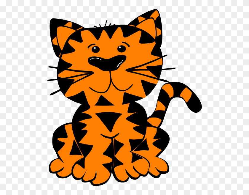 522x596 Tiger Clip Art - Orange Cat Clipart